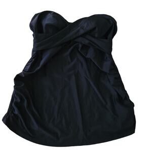 New Liz Lange Maternity Tankini Top Small Black Strapless Swimsuit Bathing Suit